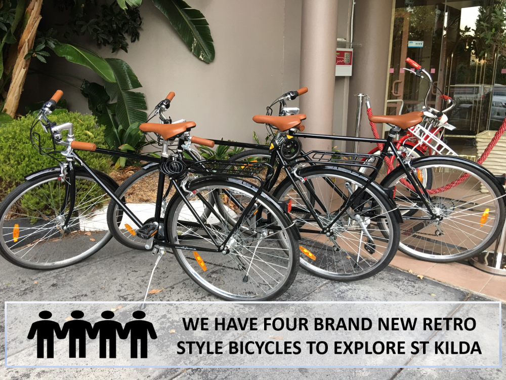 Kimberley Gardens Hotel has free bicycles hire optons